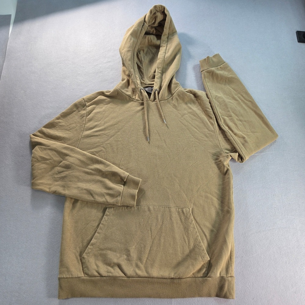 ASOS Mens Hoodie Tan Khaki Pullover Sweatshirt Size M Medium Pocket Drawstring